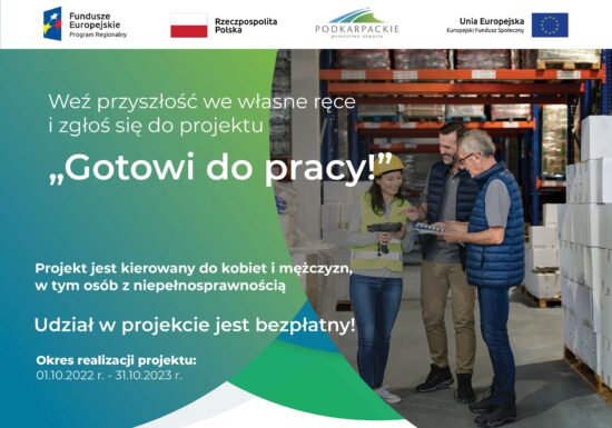 Projekt "Gotowi do pracy" - wsparcie dla kobiet i mężczyzn w wieku powyżej 30 roku życia