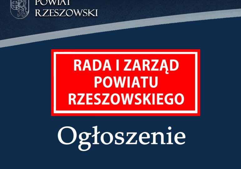 Ogłoszenie Powiatu Rzeszowskiego, przetarg na zakup działek