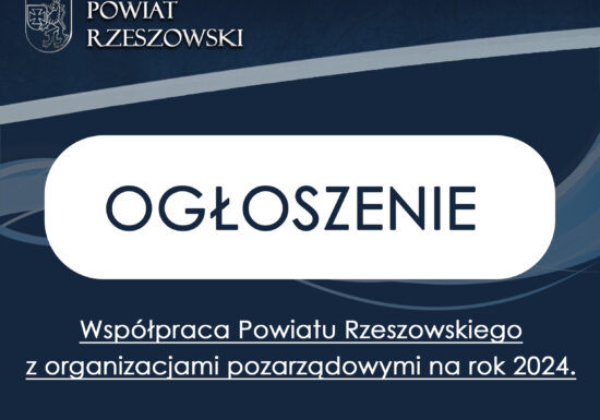 WSPÓŁPRACA POWIATU RZESZOWSKIEGO Z ORGANIZACJAMI POZARZĄDOWYMI NA ROK 2024