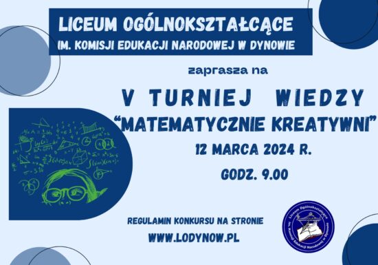 V Turniej Wiedzy "Matematycznie kreatywni"