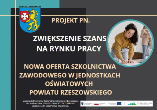 Zwiększenie szans na rynku pracy. Nowa oferta szkolnictwa zawodowego w jednostkach oświatowych powiatu rzeszowskiego