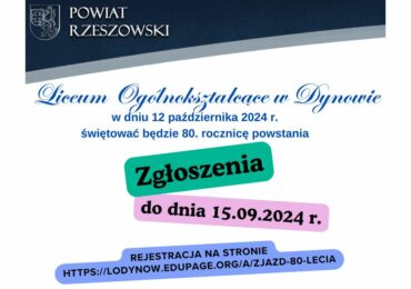 Liceum Ogólnokształcące w Dynowie świętować będzie 80. rocznicę powstania