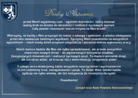 Drodzy maturzyści szkół powiatu rzeszowskiego!