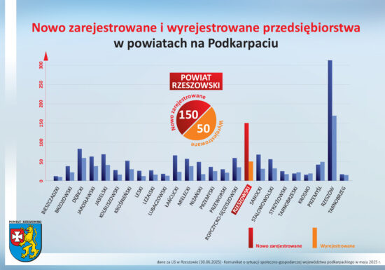 Kolejny miesiąc w statystykach – Powiat Rzeszowski na czele najbardziej przedsiębiorczych powiatów Podkarpacia