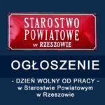 Dzień wolny od pracy w Starostwie Powiatowym w Rzeszowie