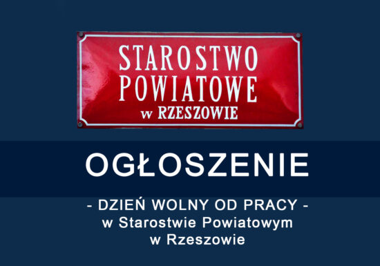 Dzień wolny od pracy w Starostwie Powiatowym w Rzeszowie