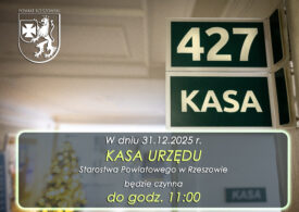 Godziny otwarcia kasy urzędu 31.12.2025 r.