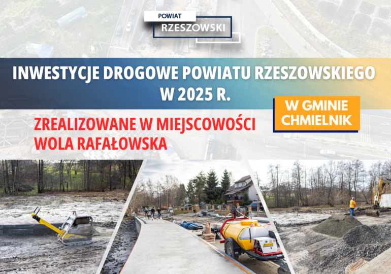 Inwestycje drogowe Powiatu Rzeszowskiego w 2025 r. w Woli Rafałowskiej