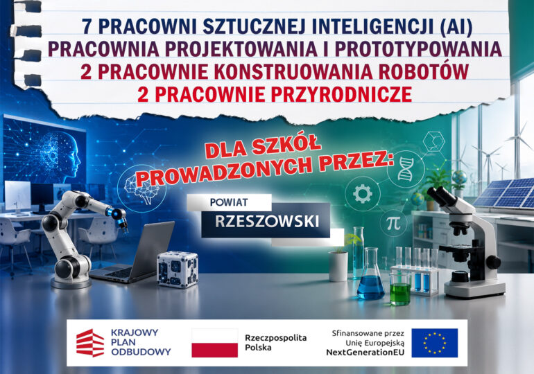 Nowoczesne pracownie AI i STEM trafią do szkół prowadzonych przez Powiat Rzeszowski