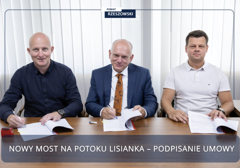 Nowy most na potoku Lisianka coraz bliżej. Podpisano umowę na realizację inwestycji
