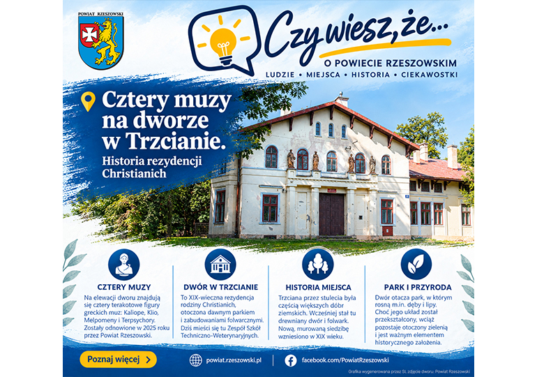 Cztery muzy na dworze w Trzcianie. Historia rezydencji Christianich
